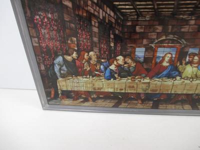 Double Sided Last Supper Glass Hanging Wall Decor