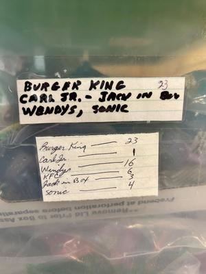 BURGER-KING, WENDY’S, KFC, JACK IN THE BOX & SONIC KIDS MEAL TOYS IN PACKAGES