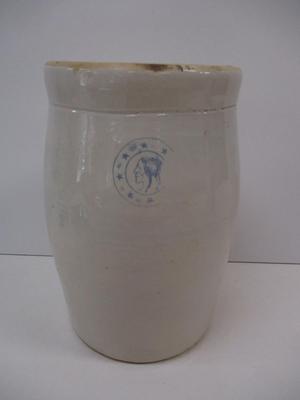 Antique Louisville Pottery Indian Head Salt Glaze Crock