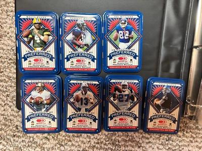3 RING BINDER OF FOOTBALL CARDS AND COLLECTIBLE TINS