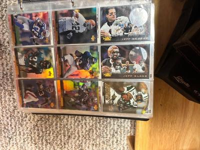 3 RING BINDER OF FOOTBALL CARDS AND COLLECTIBLE TINS