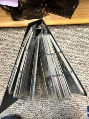 3 RING BINDER OF FOOTBALL CARDS AND COLLECTIBLE TINS