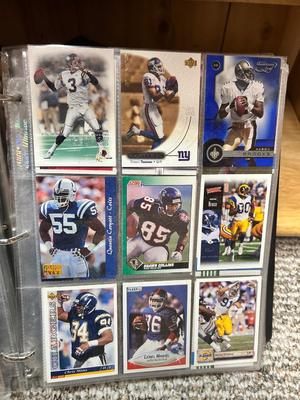 3 RING BINDER OF FOOTBALL CARDS AND COLLECTIBLE TINS
