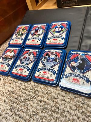 3 RING BINDER OF FOOTBALL CARDS AND COLLECTIBLE TINS