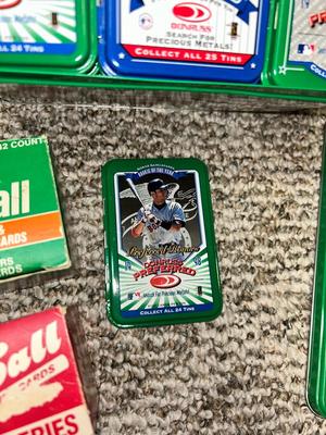 BASEBALL TRADING CARDS AND TINS