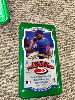 BASEBALL TRADING CARDS AND TINS