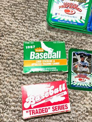 BASEBALL TRADING CARDS AND TINS