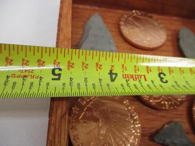 Native American Indian Heads & Copper .999 Fine Rounds In Shadow Box