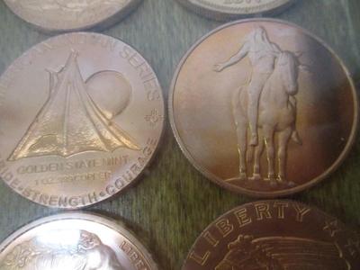 Native American Copper .999 Fine Rounds In Shadow Box
