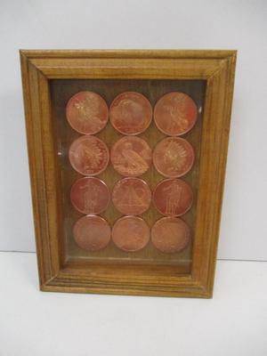 Native American Copper .999 Fine Rounds In Shadow Box