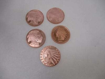 Native American Copper .999 Fine Rounds Choice 1