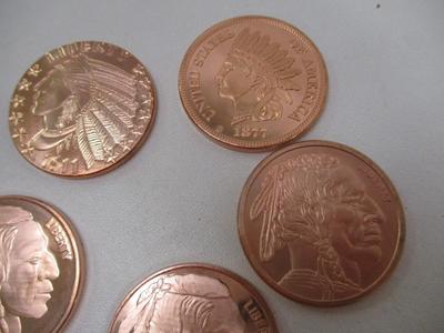 Native American Copper .999 Fine Rounds Choice 3