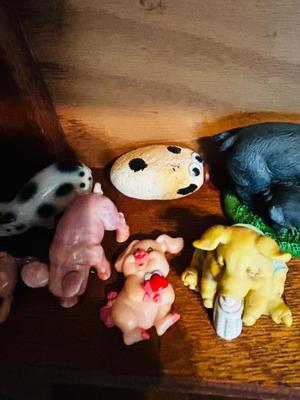 DISPLAY CASE PACKED FULL OF PIGS