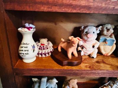 DISPLAY CASE PACKED FULL OF PIGS