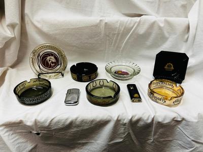 VINTAGE CASINO ASHTRAYS AND LIGHTERS