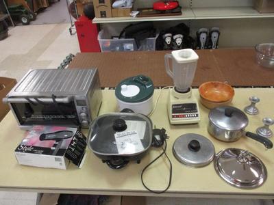 Assortment Of Small Kitchen Appliances & Pots