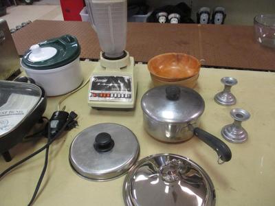 Assortment Of Small Kitchen Appliances & Pots