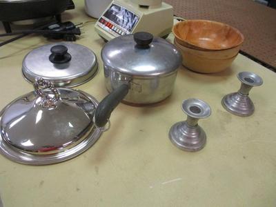 Assortment Of Small Kitchen Appliances & Pots