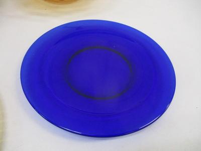 Murano Style Brown Bowl Tiara Amber Glass Serving Tray