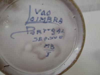Glass Paperweight Dated 1910 "Beryl" Surface Scratches Hobnail Shoe Stoneware Jug