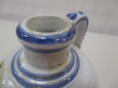 Glass Paperweight Dated 1910 "Beryl" Surface Scratches Hobnail Shoe Stoneware Jug