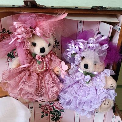 LOT 314: Antique Wooden Chest with Dolls, Child's Rocking Chair & Books on Doll House Miniatures