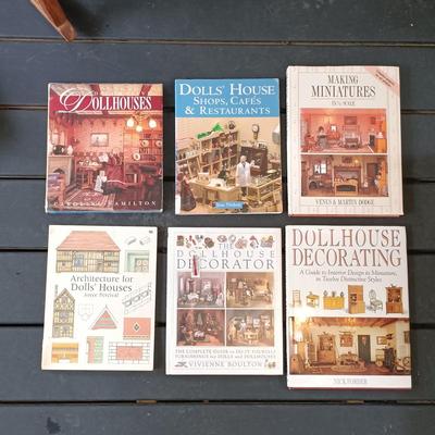 LOT 314: Antique Wooden Chest with Dolls, Child's Rocking Chair & Books on Doll House Miniatures