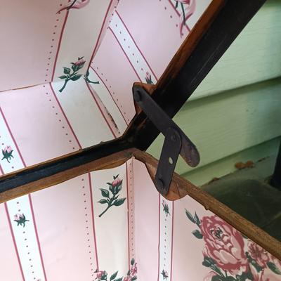 LOT 314: Antique Wooden Chest with Dolls, Child's Rocking Chair & Books on Doll House Miniatures