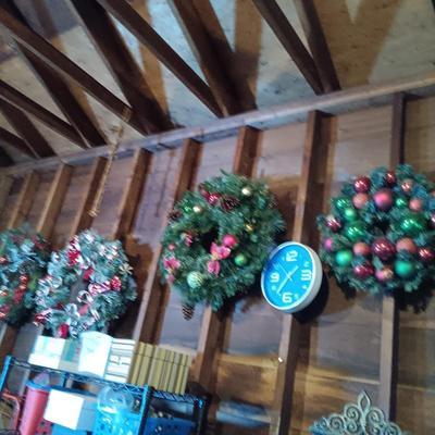LOT 317: Set of (6) Christmas Wreaths with Holiday Decor