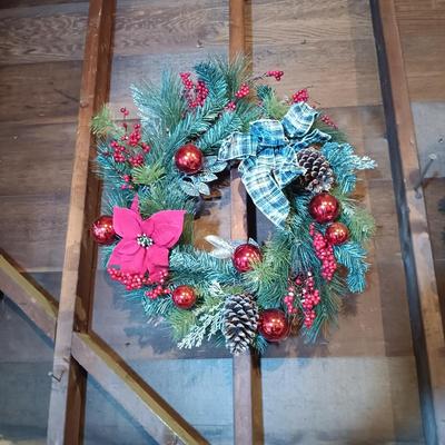 LOT 317: Set of (6) Christmas Wreaths with Holiday Decor
