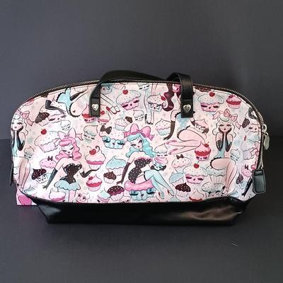 LOT 320: Miss Fluff Cupcake Doll Shoulder Bag, Blue Faux Leather Shoulderbag, The Sak Crocheted Purse & Ralph Lauren Purse
