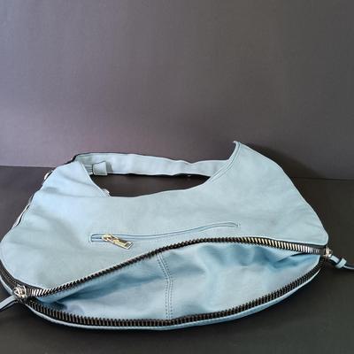 LOT 320: Miss Fluff Cupcake Doll Shoulder Bag, Blue Faux Leather Shoulderbag, The Sak Crocheted Purse & Ralph Lauren Purse