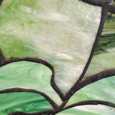 LOT 321: Butterflies and Flowers Stained Glass Fireplace Screen