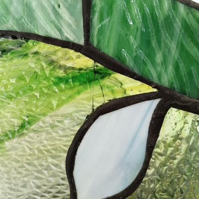 LOT 321: Butterflies and Flowers Stained Glass Fireplace Screen