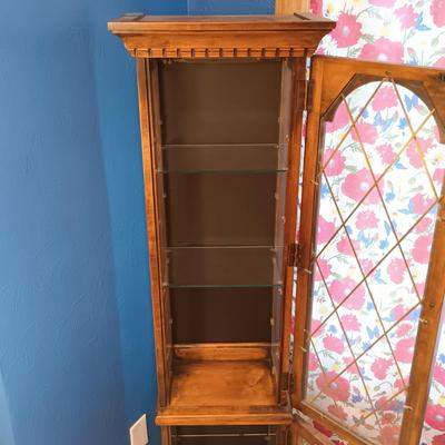 LOT 322: Wood and Glass Curio Cabinet