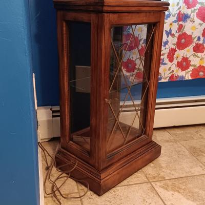 LOT 322: Wood and Glass Curio Cabinet
