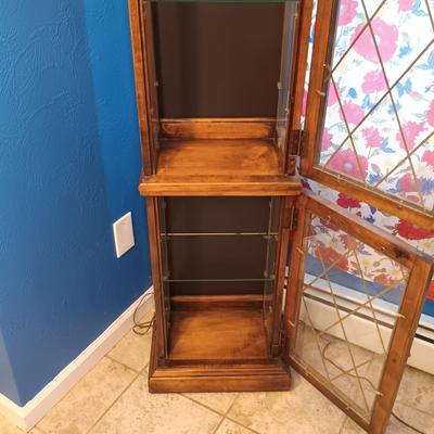 LOT 322: Wood and Glass Curio Cabinet