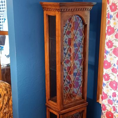 LOT 322: Wood and Glass Curio Cabinet