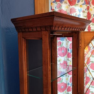 LOT 322: Wood and Glass Curio Cabinet