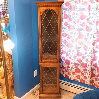 LOT 322: Wood and Glass Curio Cabinet