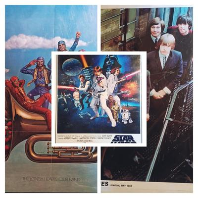 LOT 354: Set of (3) Vintage Pop Culture / Music Posters - The Beatles, The Rolling Stones & Star Wars