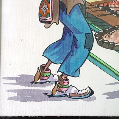 LOT 370: Signed Avo Watercolor Art