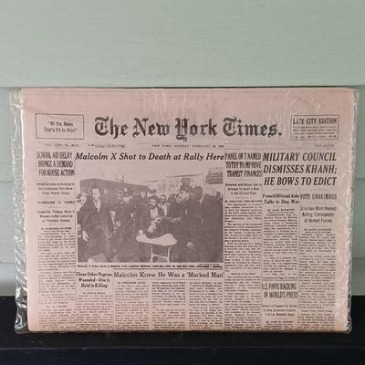 LOT 371: Signed and Numbered Ink Drawing of Time Square with The New York Times February 22, 1965