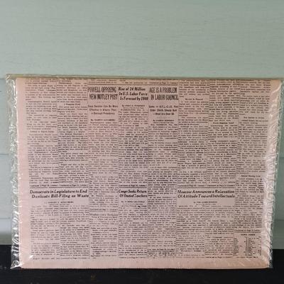 LOT 371: Signed and Numbered Ink Drawing of Time Square with The New York Times February 22, 1965