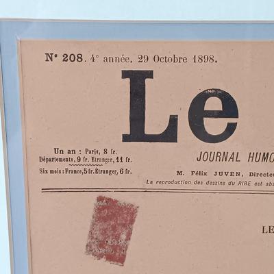 LOT 372: Framed La Rire 29 Octobre 1898 Cover, Signed and Numbered Print of Charles Bridge, Prague & Lithographs of a Victorian Man...