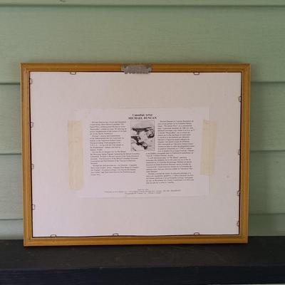 LOT 373: Signed Michael Duncan Art Print 'Power Play' with a G.R. Felton Watercolor & Ink Sketch