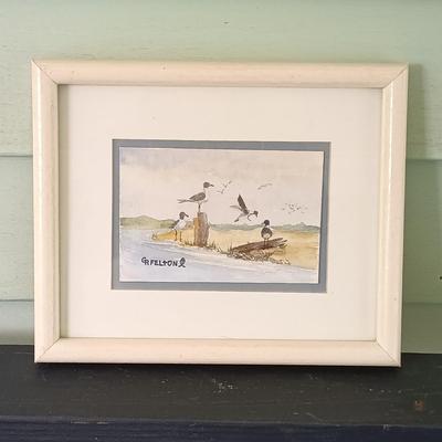 LOT 373: Signed Michael Duncan Art Print 'Power Play' with a G.R. Felton Watercolor & Ink Sketch