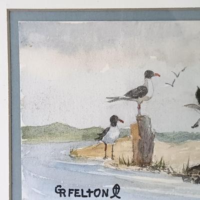 LOT 373: Signed Michael Duncan Art Print 'Power Play' with a G.R. Felton Watercolor & Ink Sketch