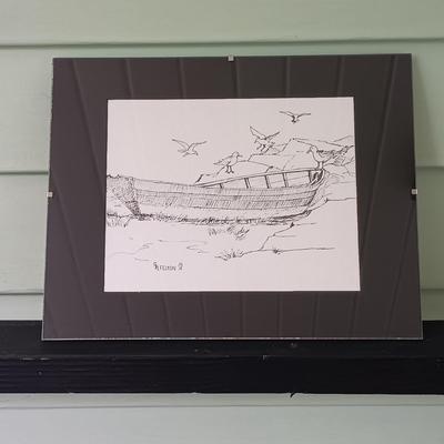 LOT 373: Signed Michael Duncan Art Print 'Power Play' with a G.R. Felton Watercolor & Ink Sketch