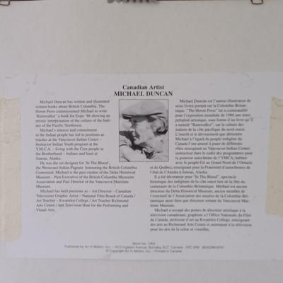 LOT 373: Signed Michael Duncan Art Print 'Power Play' with a G.R. Felton Watercolor & Ink Sketch